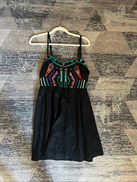 Staring at Stars Dresses & Skirts - Staring at Stars Black Mini Dress with Multicolor Embroidered Bodice